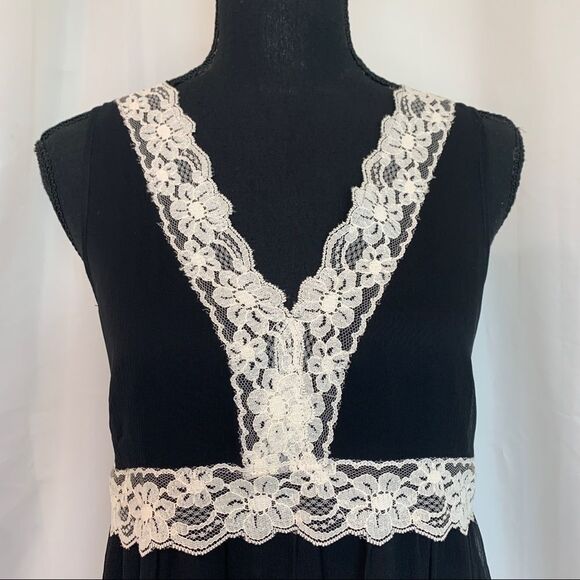 Amanda Uprichard lace babydoll dress sleeveless black cream SZ P NWT - Picture 3 of 13